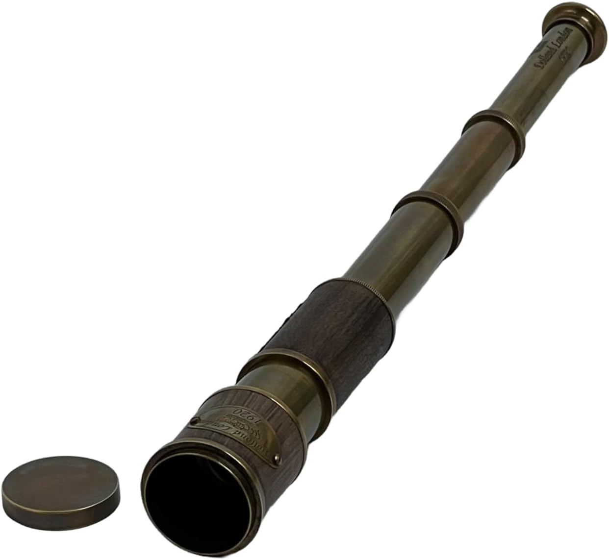 RS INTERNATIONAL 42 cm Antique Brass Folding Telescope Nautical Spyglass for Travel Dcor