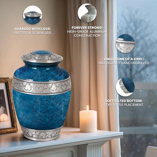 Set of 6 Decorative Urns for Human Ashes Adult Men and Women