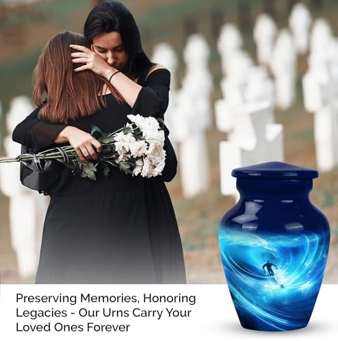 Small Colorful Ocean Urn - 3 Inch Cremation Urn for Mom Dad