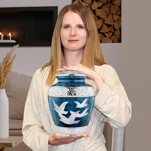 Trupoint Memorials Cremation Urns for Adult Ashes - Large Blue Birds