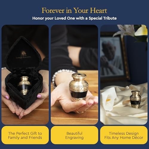 Mini Urns for Human Ashes Keepsake Gold Brass Heart Case
