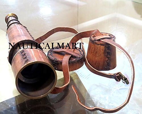 18 Brass Antique Telescope with Leather Cover
