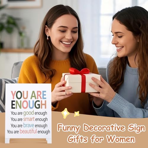 Inspiration Desk Sign You Are Enough Positive Motivational Decor