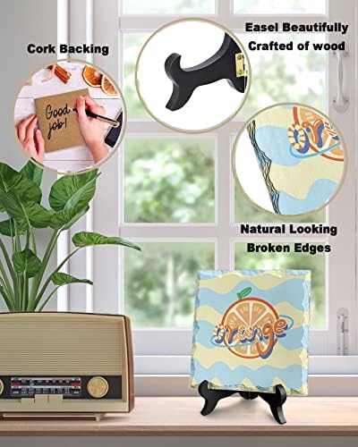 Wooden Stand Desk Plaque with Hand Painted Pattern