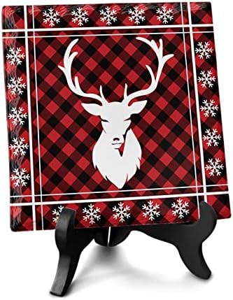 Christmas Elk Decorative Desk Plaque with Stand
