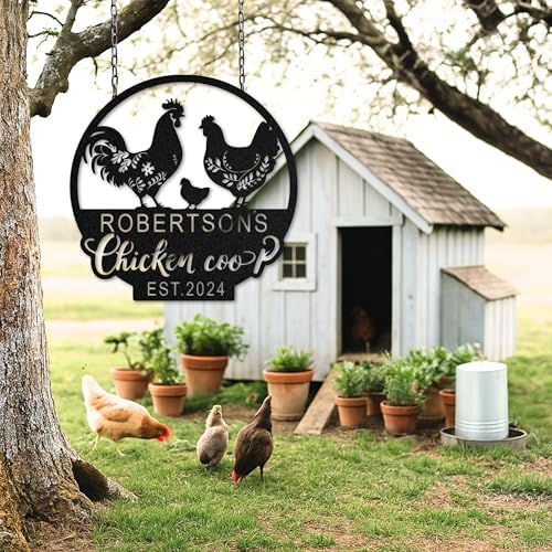 Custom Chicken Coop Metal Sign for Farmhouse Wall Decor