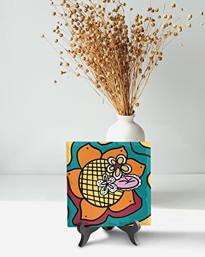 Wooden Stand Desk Decor with Color Block Plaque 1