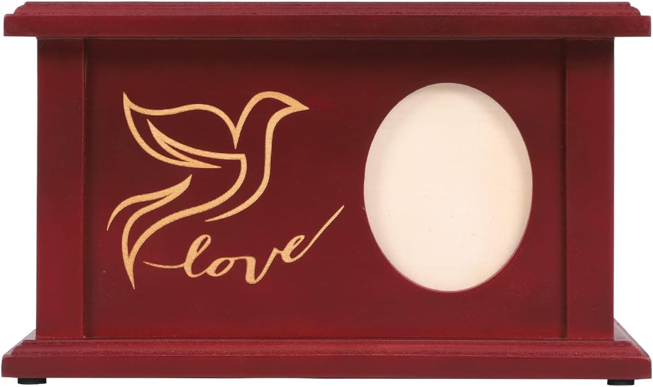 Wooden Urns for Human Ashes - Decorative Cremation Urn with Frame