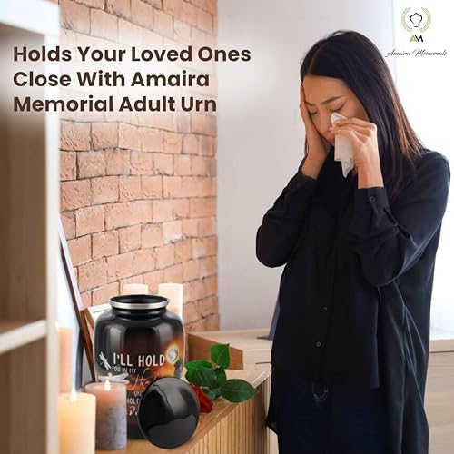 Amaira Memorials Moonlight Black Urn For Ashes - 200 Lbs