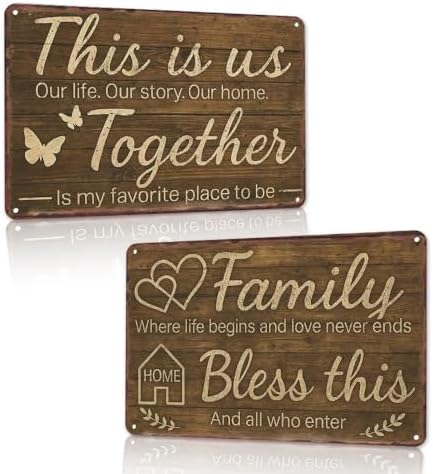 Sanwarm THIS IS US TOGETHER Home Wall Metal Sign Set
