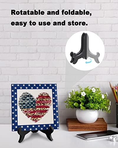 USA Flag Decorative Desk Plaque with Wooden Stand