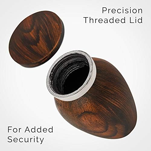 Small Keepsake Urn with Cherry Wood Appearance and Secure Lid