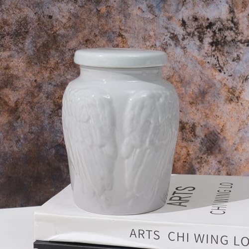 Angel Wings Ceramic Decorative Urns for Human Ashes - Fun Funeral Memorial Keepsake