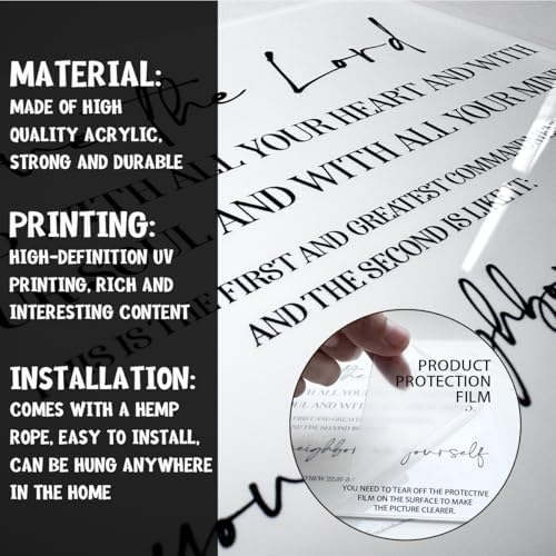 7 Rules of Life Acrylic Wall Sign Inspirational Decor for Home Office