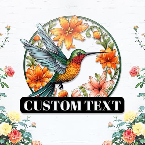Personalized Hummingbird Metal Sign with Name