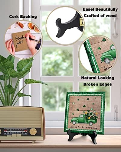 St Patricks Desk Decorative Ceramic Plaque with Wooden Stand