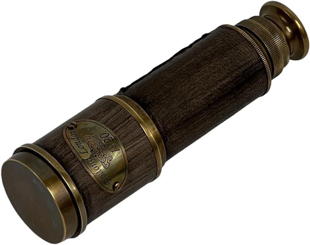 RS INTERNATIONAL 42 cm Antique Brass Folding Telescope Nautical Spyglass for Travel Dcor