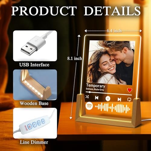 Personalized Spotify Plaque for Birthday Gifts for Women and Men
