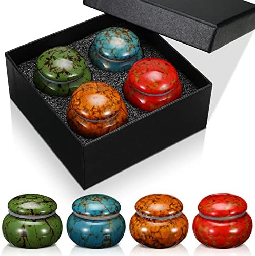 Sieral 4pcs Small Ceramic Urns for Ashes Keepsakes