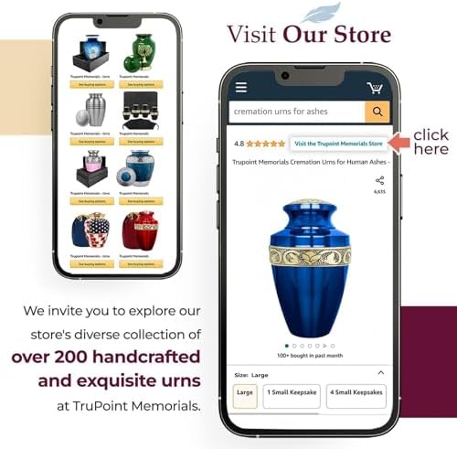 Trupoint Memorials Large Grecian Blue and Gold Cremation Urn