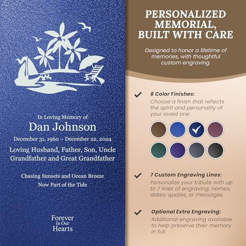 Customizable Cremation Urn for Human Ashes - Beach Style