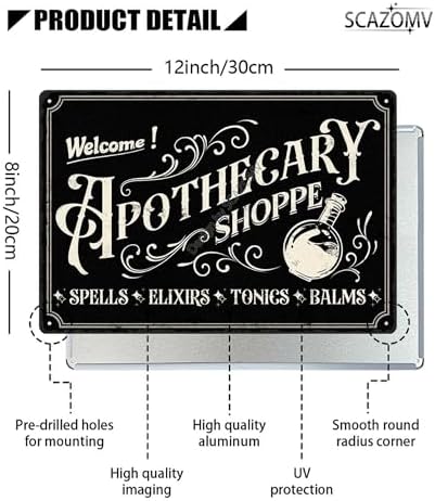 Retro Halloween Metal Tin Sign 12x8 Inch Hanging Decor