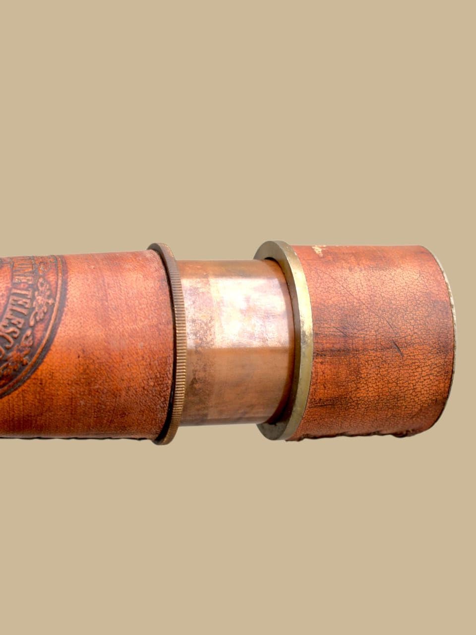 Globle Antique Craft Vintage Brass Binocular Telescope with Wooden Tripod Stand