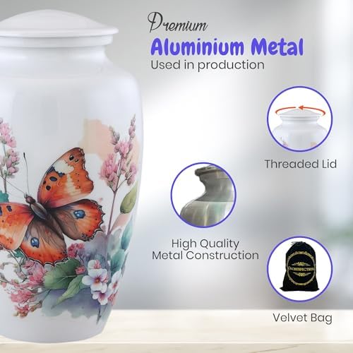 Cremation Urn for Adult Human Ashes Handcrafted Decorative Memorial Urn with 200 Cubic Inch Capacity