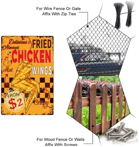 SUPERDANT Vintage Chicken Wings Metal Tin Sign 12x8in