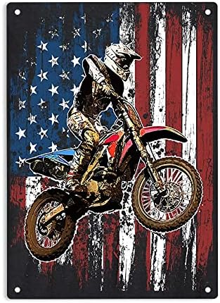 ERMUHEY Dirt Bike Racing Motocross Metal Tin Sign 12x8 Inch