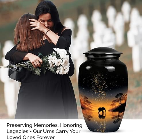 Elephant Ash Cremation Urns Set 10inch 3inch