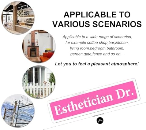 Metal Sign Esthetician DR Funny Pink Road Plaque Wall Art Decor