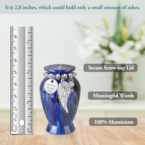 XIUDA Memorial Urns for Ashes with Angel Wing Charm