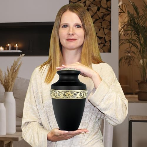 Trupoint Memorials Large Grecian Black and Gold Urn