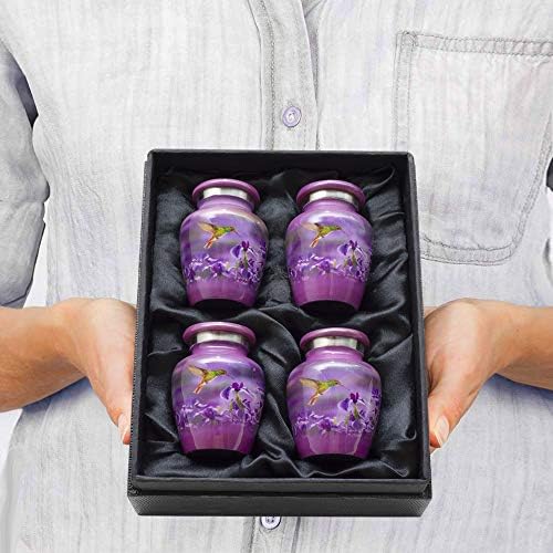 Trupoint Memorials Purple Hummingbird Small Urns Set of 4