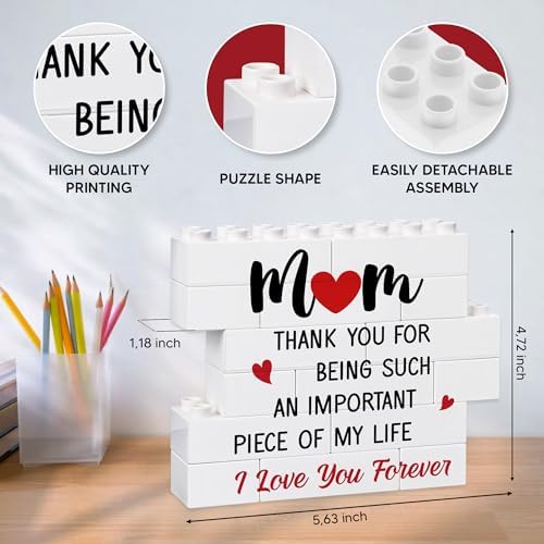 Creative Mom Building Block Plaque for Daughter Son Kids
