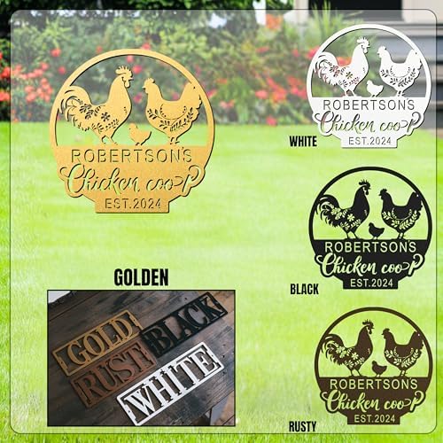 Custom Chicken Coop Metal Sign for Farmhouse Wall Decor