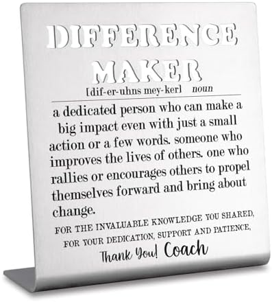 Thank You Coach Gift Sign - Stainless Steel Plaque