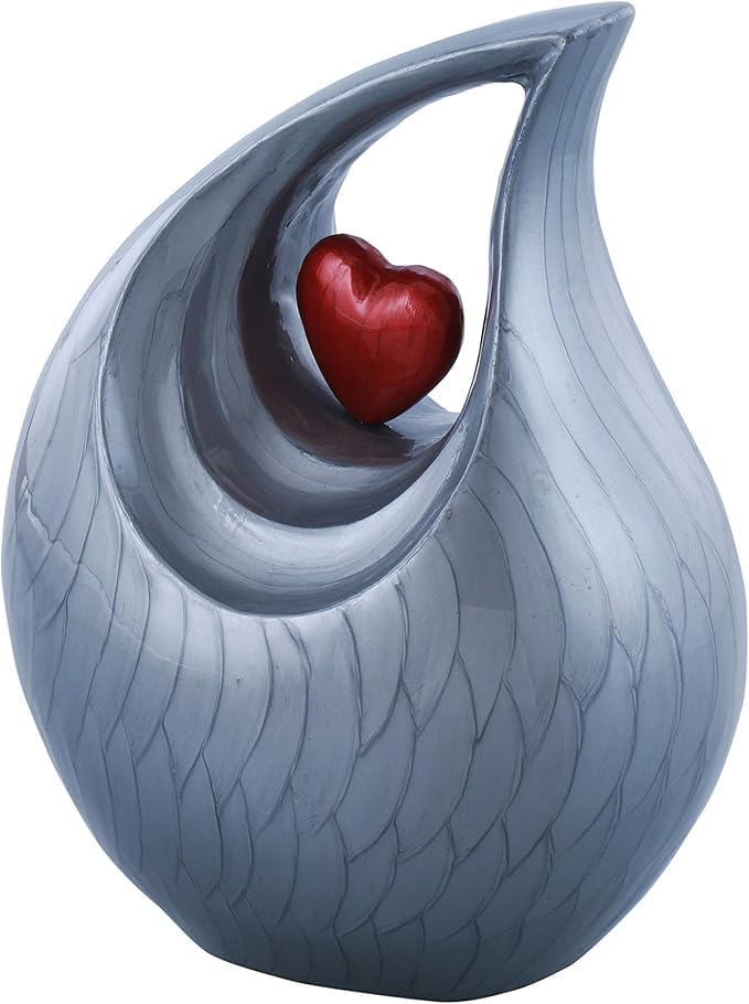 Heart of Love Adult Cremation Urn - Decorative Urn for Human Ashes