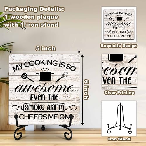 Farmhouse Kitchen Decor Wooden Plaque with Iron Stand 1