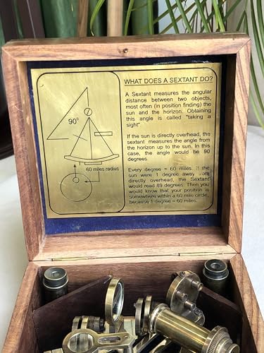 Brass Nautical Sextant Vintage Astrolabe with Two Telescopes