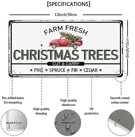Farm Fresh Christmas Trees Tin Sign for Home Decor