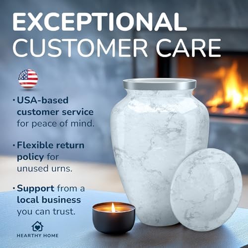Elegant Large Handcrafted Marble Urn for Ashes