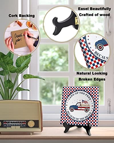 LEOSUCRE Independence Day Desk Decor Plaque
