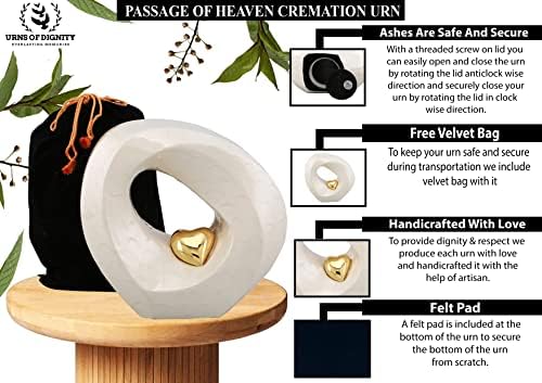 Passage of Heaven Adult Cremation Urns - White Gold