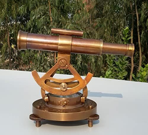 Vintage Brass Theodolite Alidade Transit Telescope for Home Dcor
