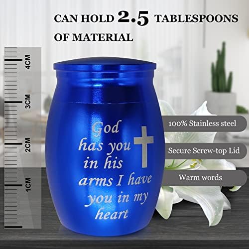 Small Urns for Ashes with Heart Box and Light - Mini Cremation Urn Set