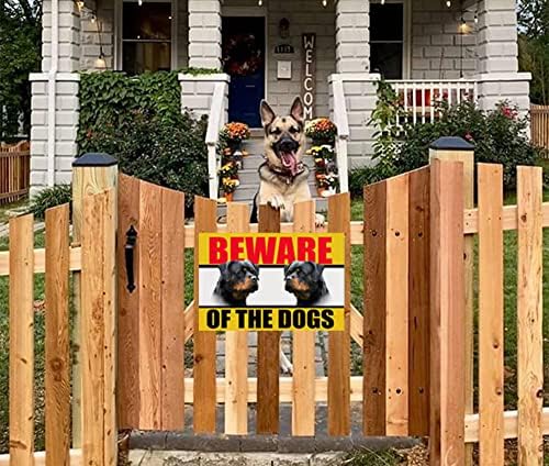 Cusde Warning Sign Beware of the Dogs Metal Tin Sign