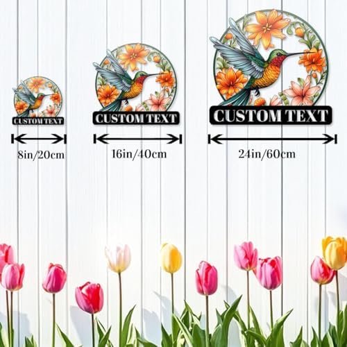 Personalized Hummingbird Metal Sign with Name