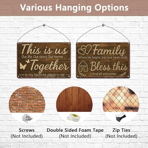 Sanwarm THIS IS US TOGETHER Home Wall Metal Sign Set